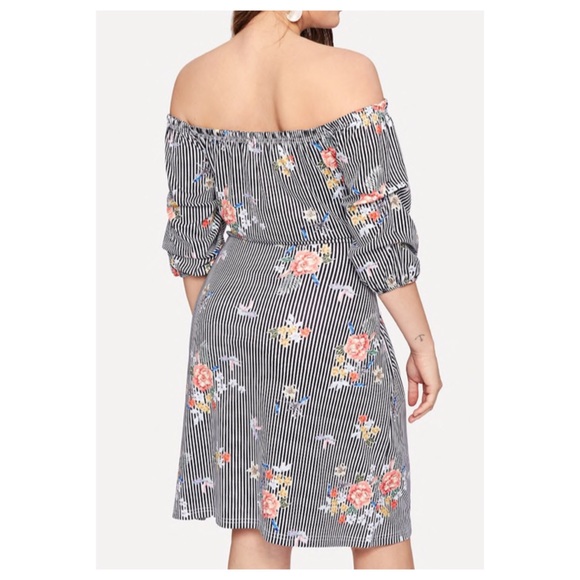 ➕ Off-Shoulder knot detail dress - Picture 3 of 6